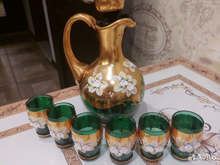 Графин Богемия со стопками.Лепнина