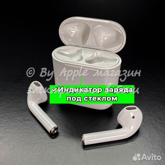 AirPods 2 (чип Airoha 1562C, в подарок чехол)