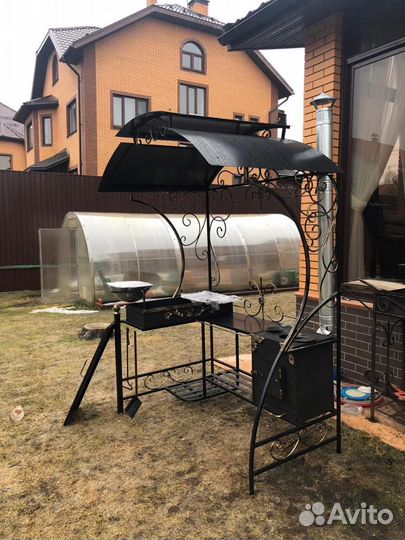 Мангал кованый с печкой