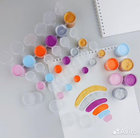 Акриловые краски в блок-таре 6 цвета