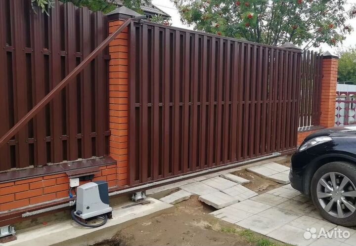 Откатные ворота под ключ с доставкой и установкой