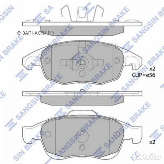Sangsin brake SP1825 Колодки торм.пер