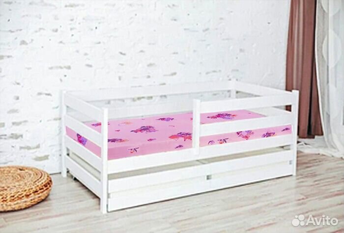 Кроватка софа эко из натурального дерева от 2х лет