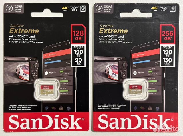 Карта памяти SD, MicroSD SanDisk Extreme 128/256