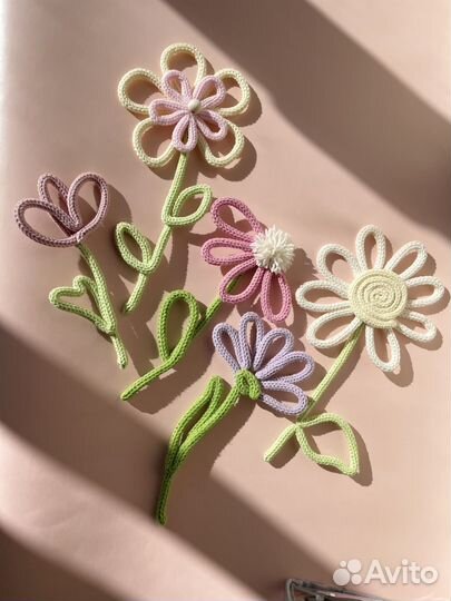 Падарок девушке/женщине, цветы в технике трикотин