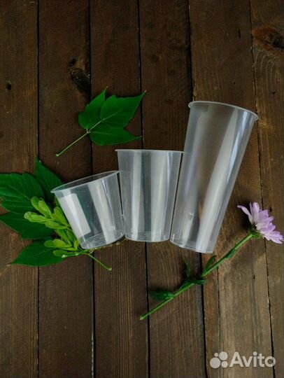 Стаканы пластиковые глянцевые 90 мм