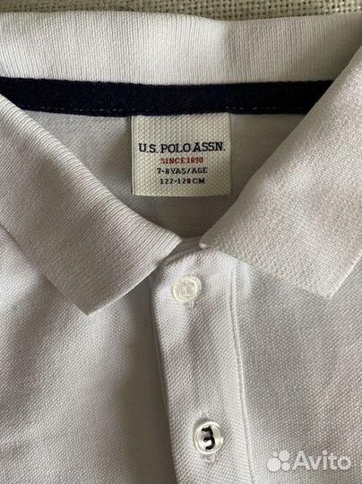 Поло белое US Polo assn, рост 122-128, Турция