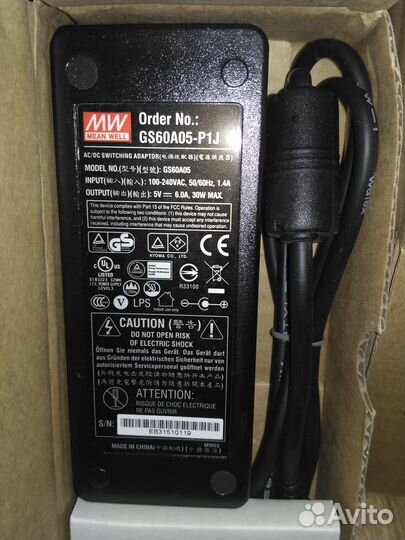 GS60A05-P1J, Блок питания, 5B,6A,30Вт (адаптер)