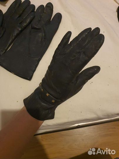 Перчатки женские кожаные