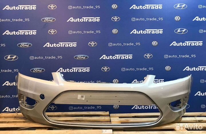 Бампер передний Форд Фокус 2 рестайлинг темно серы