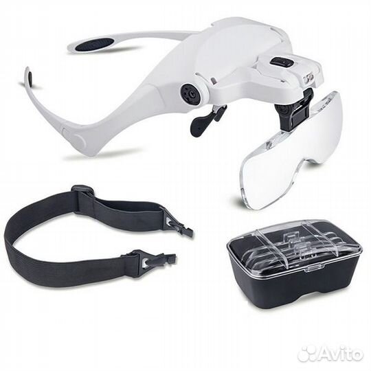 Лупа налобная 9892B, 2 линзы, 57719