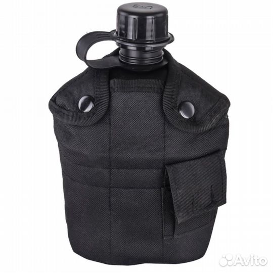 Армейская фляжка с котелком (черный)