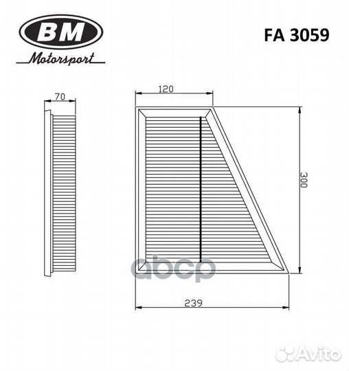 Фильтр воздушный FA3059 BM-Motorsport