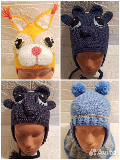 Шапка вязанная для мальчика (внутри разные)