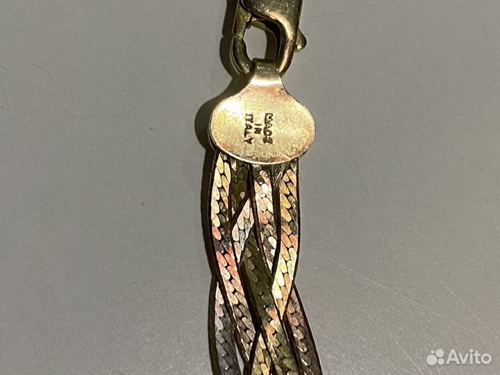 Серебряная цепь с позолотой Италия