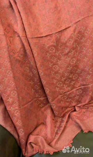 Теплый платок шаль louis vuitton шерсть шелк