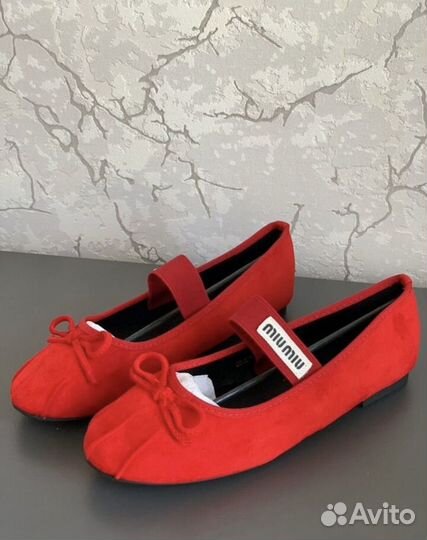 Балетки женские летние с ремешком Miu Miu