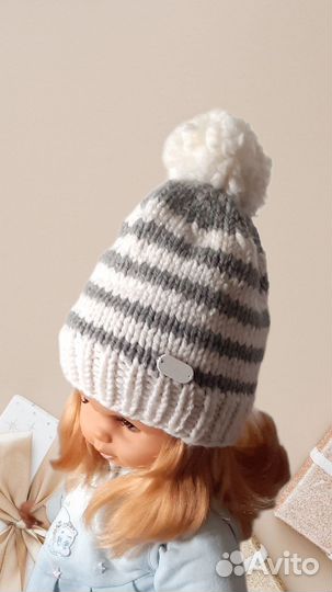 Шапочка детская зимняя с помпоном