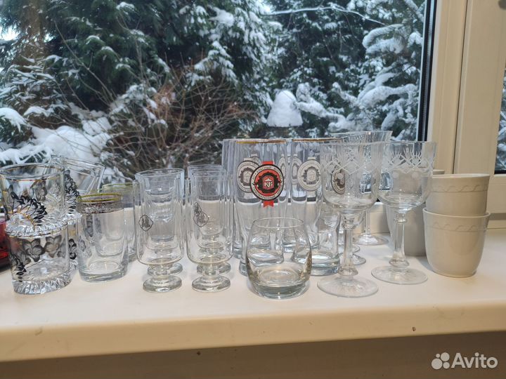 Стаканы и бокалы наборами и одиночные