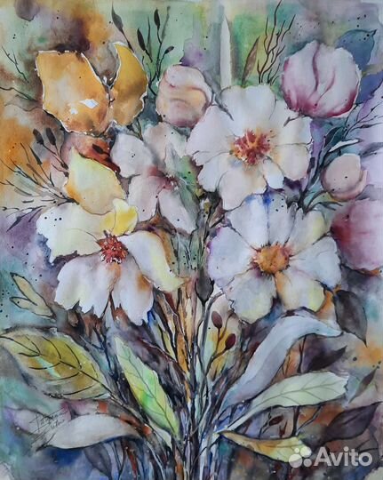 Картина акварелью 40х50, интерьерная, авт. работа