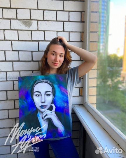 Портрет по фото на холсте на заказ