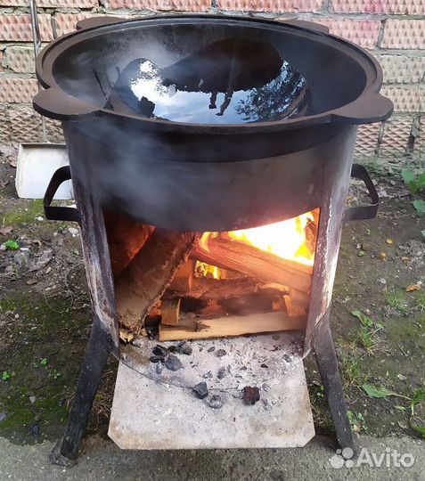 Казан чугунный Узбекский 12л +печь + ляган +капкир