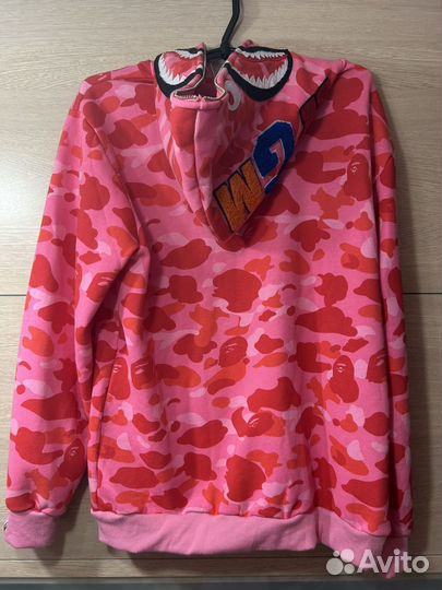 Зип худи the bathing ape розовое