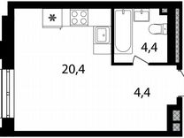 Квартира-студия, 29,2 м², 20/20 эт.