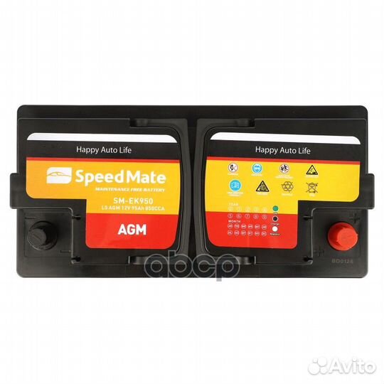 АКБ speedmate AGM 12V 95Ah 850A 353x175x190 /+