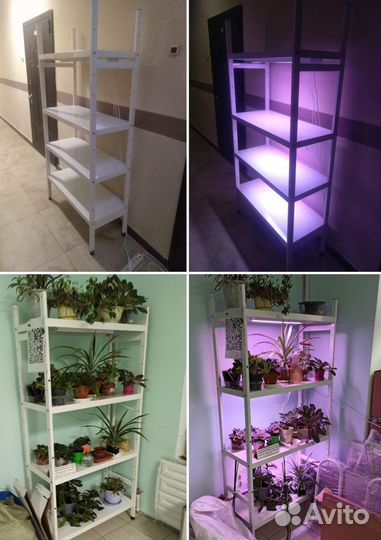 Стеллаж для растений с светодиодными Фитолампами