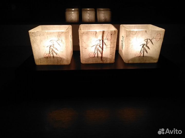Набор подсвечников-светильников в японском стиле