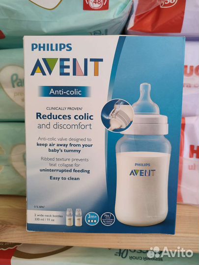 Набор бутылочек Avent анти-колик 3+