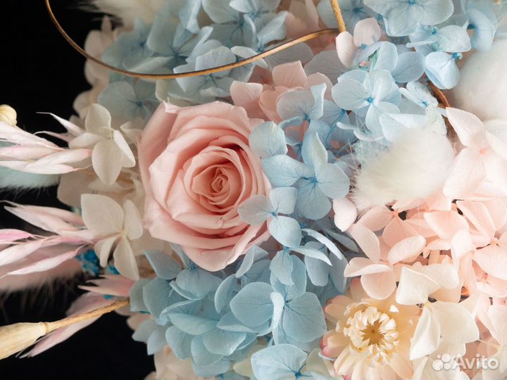 Сухоцветы. Композиция в кашпо. Букет. Хлопок