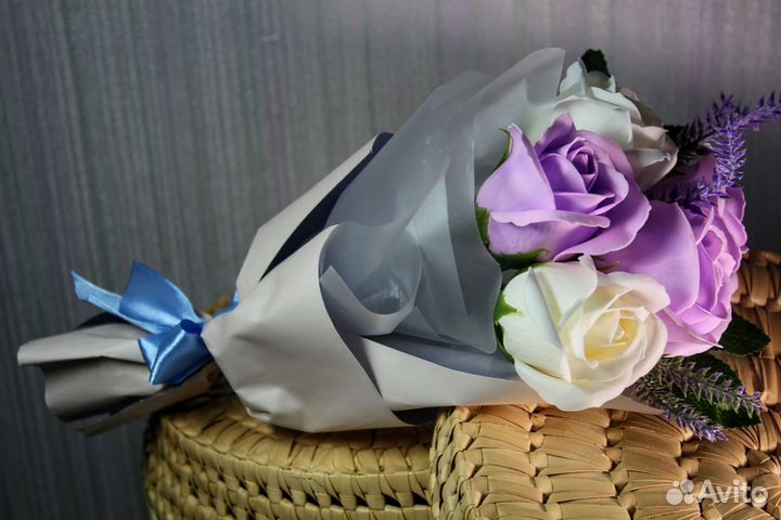 Букет из 5 мыльных роз