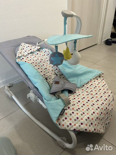 Кресло качалка детское шезлонг nuovita