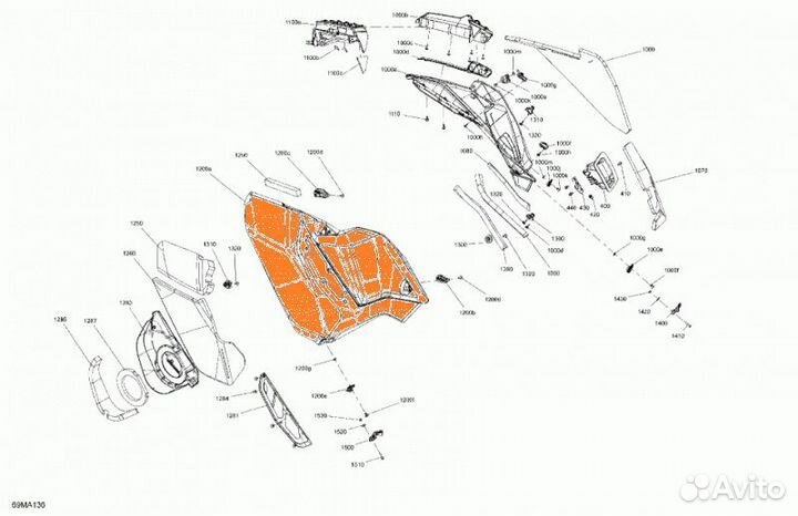 517306871 Панель боковая правая красная G4 Ski-Doo