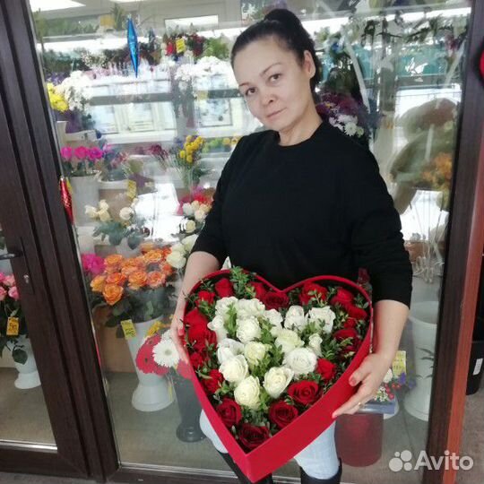 Сердце из роз.Розы в коробке