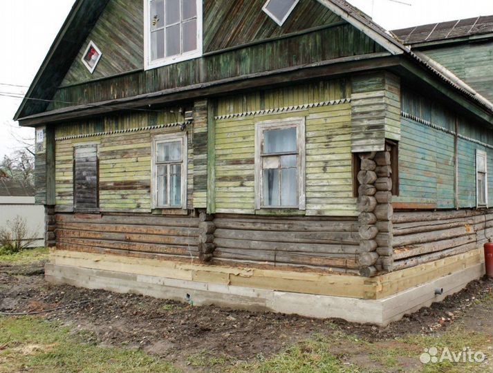 Ремонт фундамента и подъем дома