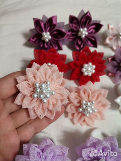 Резинки для волос с цветами 5 см