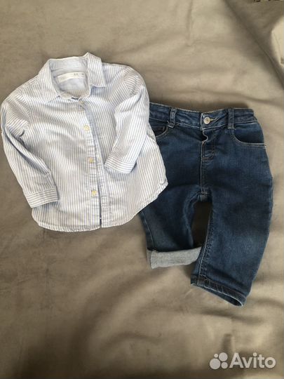 Джинсы и рубашка zara детские 80