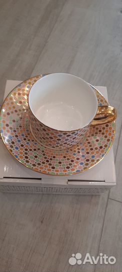 Чашка с блюдцем фарфор