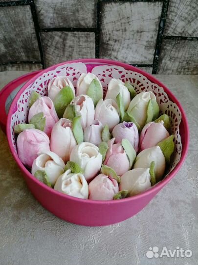 Сладкий букет из зефира в подарок маме