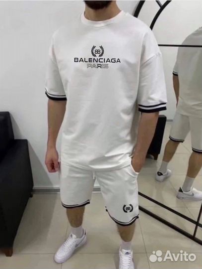 Летний костюм Balenciaga шорты+футболка