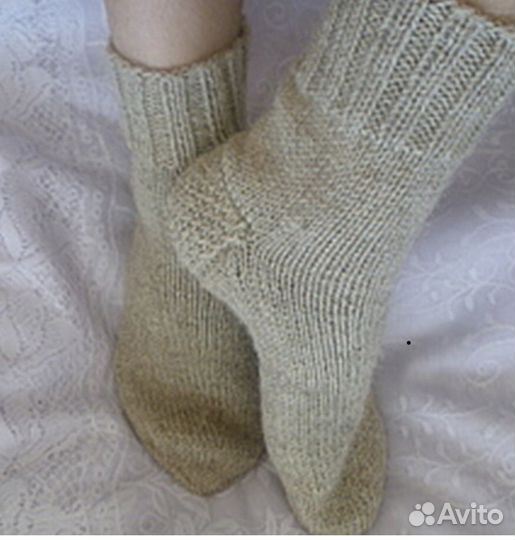 Носки ручной вязки шерстяные