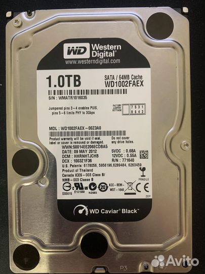 Жесткий диск 1tb western digital black, Seagate
