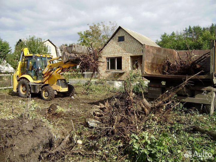 Расчистка уборка участка выкорчевка спил