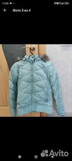 Пуховик зимний женский 42 44 голубой