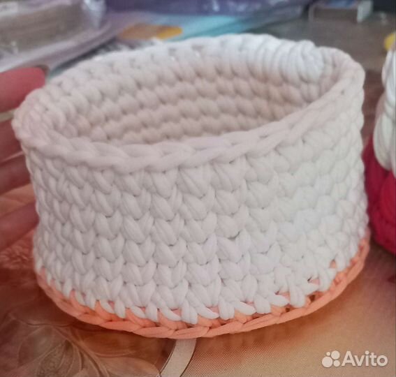 Корзина из трикотажной пряжи