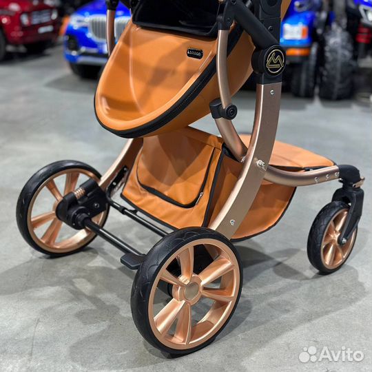 Коляска 3 в 1 luxmom 608-2 коричневый