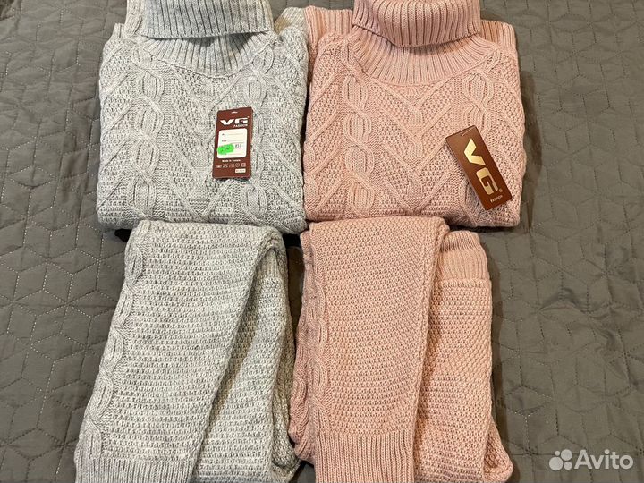 Костюм свитер и брючки вязаный 40-42 размер